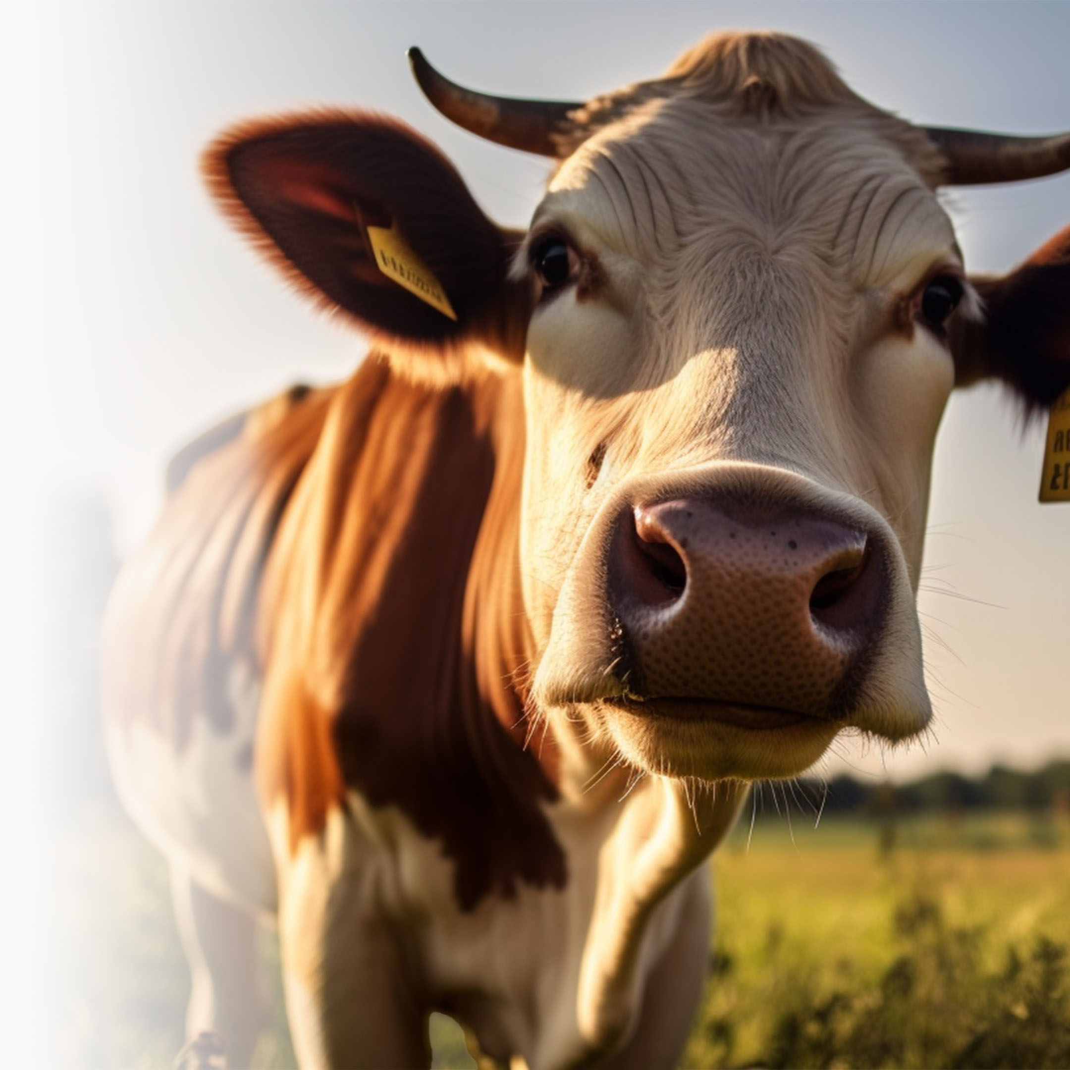 mucca al pascolo dettaglio proteine